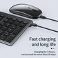 Silent Bluetooth Keyboard and Mouse Set - Multi-Device, Rechargeable, Full-Size for Laptop and PC